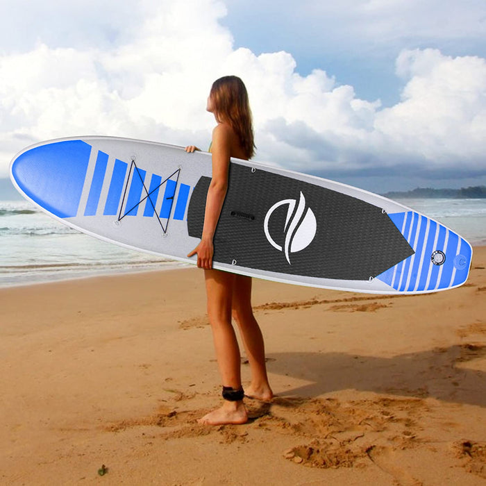 SereneLife Premium Inflatable Stand Up Paddle Board (6 Inches Thick) with SUP Accessories & Carry Bag | Wide Stance, Bottom Fin for Paddling, Surf Control