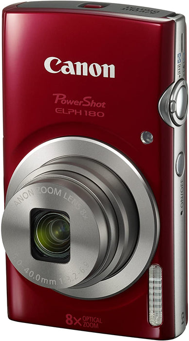 Canon PowerShot ELPH 180 Digital Camera w/Image Stabilization and Smart AUTO Mode (Red)