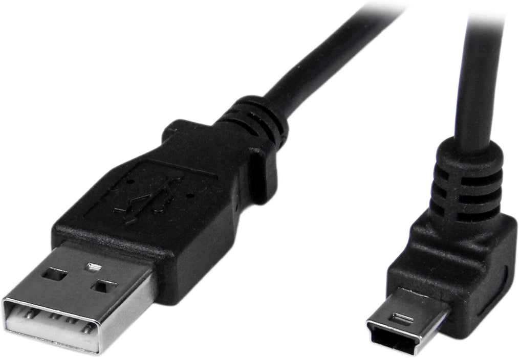 Garmin USB Cable, Frustration-Free Packaging & StarTech.com 1m Mini USB Cable Cord - A to Up Angle Mini B - Up Angled Mini USB Cable - 1x USB A (M), 1x USB Mini B (M) - Black (USBAMB1MU)