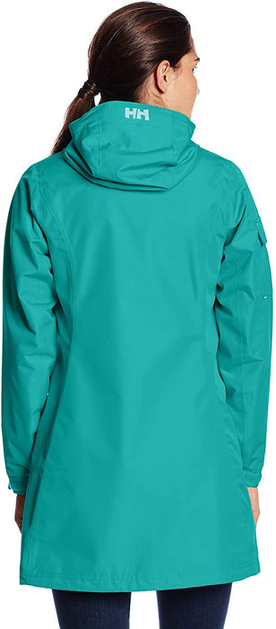 Helly Hansen Women's Long Belfast Lightweight Waterproof Windproof Breathable Raincoat Jacket with Hood