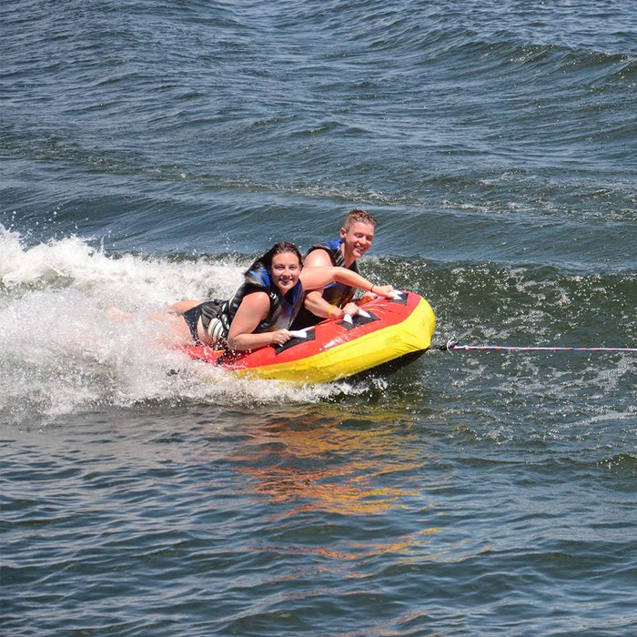 RAVE Sports Blue Angel Inflatable 2 Person Rider Towable Boat Water Tube Raft