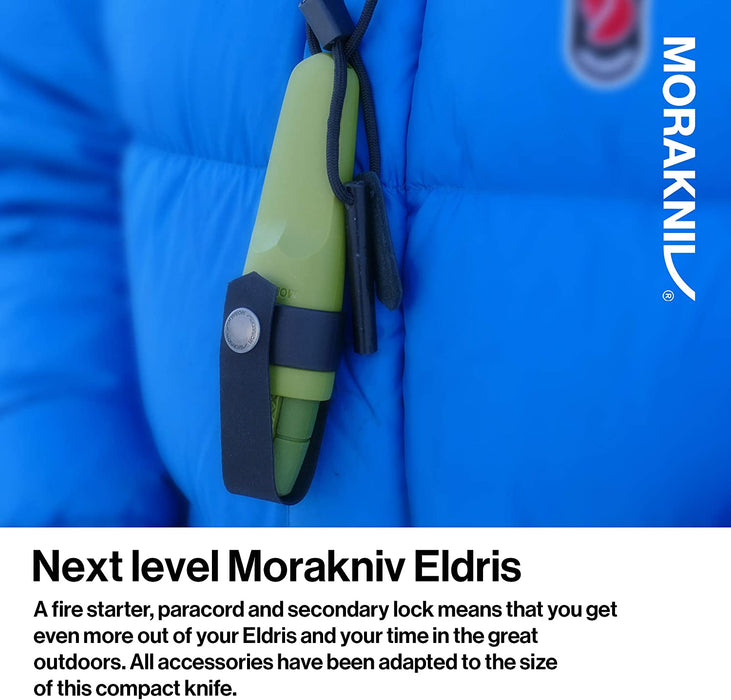 Morakniv Eldris Fixed-Blade Pocket-Sized Knife with Sandvik Stainless Steel Blade, Lanyard and Firestarter