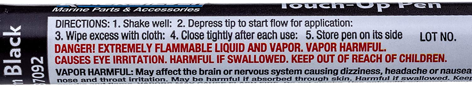 Quicksilver 8M0137092 Phantom Black Paint Pen – 0.3 Fl Oz Touch-Up Pen