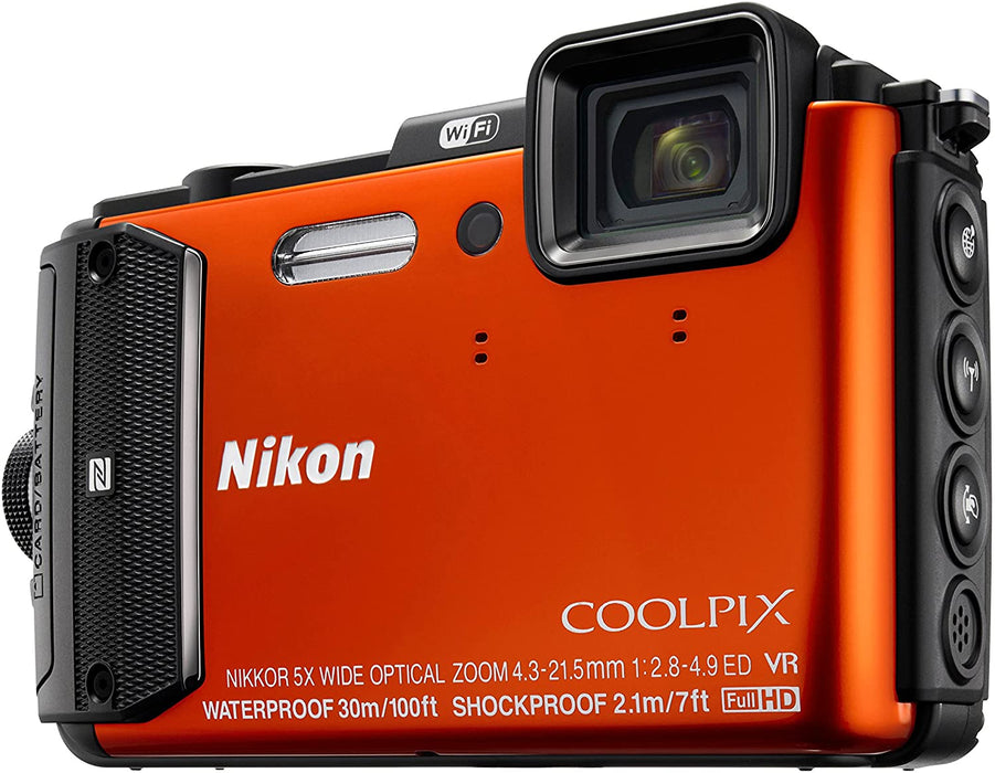 Nikon Coolpix AW130 Shock & Waterproof GPS Digital Camera (Orange) - International Version