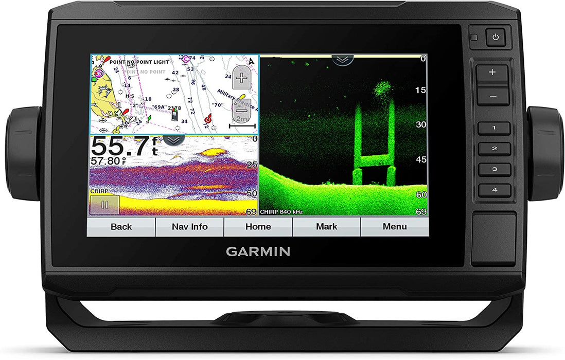 Garmin ECHOMAP UHD 74Cv, 7" Keyed-Assist Touchscreen Chartplotter with U.S. BlueChart G3 and GT24UHD-TM Transducer
