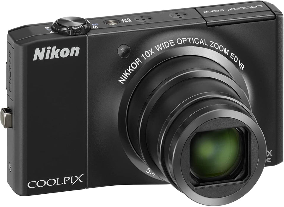 Nikon Coolpix S8000 14.2MP Digital Camera with 10x Optical Vibration Reduction (VR) Zoom and 3.0-Inch LCD (Black)