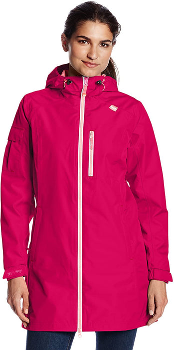 Helly Hansen Women's Long Belfast Lightweight Waterproof Windproof Breathable Raincoat Jacket with Hood