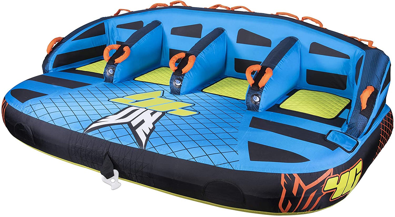 HO Sports HG 4-Person Multi-Directional Ride-On Chariot and Couch Style Towable Tube with Attachments