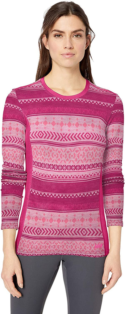 Helly-Hansen Women's W Merino Wool Mid Graphic Long-Sleeve Baselayer Top