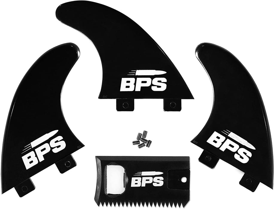 BPS Fiberglass Reinforced Surboard Fins - 3 Thruster Fins Set (FCS G5 M5 Style) Future Fins