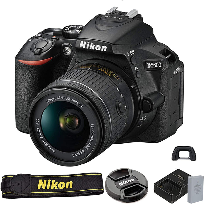 Nikon D5600 DSLR Camera with 18-55mm VR + Tamron 70-300mm + 128GB Card, Tripod, Flash, and More (20pc Bundle)