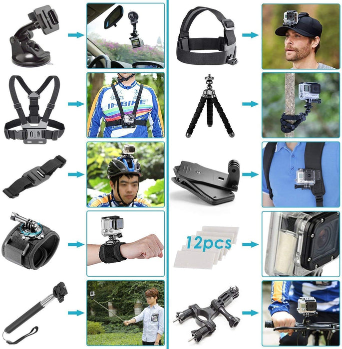 GoPro HERO9 Black + SanDisk 64GB Memory Card + Hard Case + Card Reader + Chest Strap Mount + Head Strap Mount + Flexible Tripod + Monopod + Floating Handle + Hero 9 Action Bundle