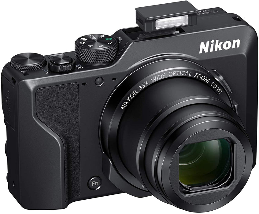 Nikon Coolpix A1000 16MP 35x Optical Zoom 4K Compact Digital Camera Bundle with 32GB Memory Card, Paintshop Pro 2018, and Camera Bag for DSLR