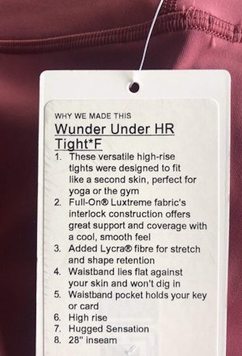 Lululemon Wunder Under HR 28" - MYMT (Misty Merlot)