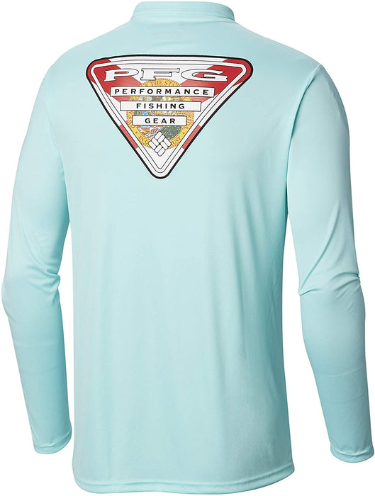 Columbia Men's Terminal Tackle PFG State Triangle Long Sleeve, Moisture Wicking
