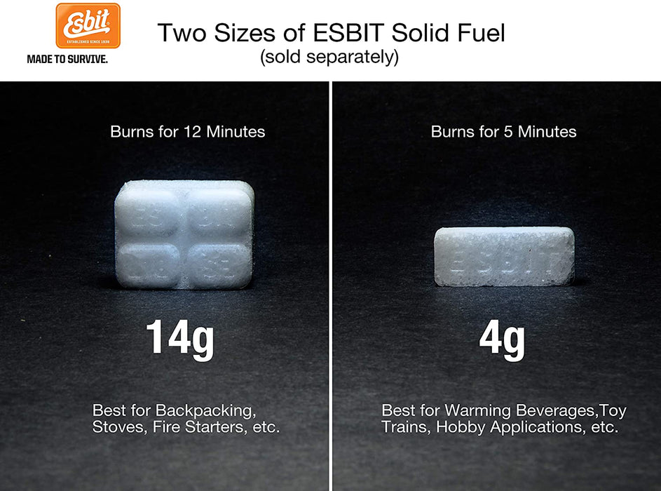 Esbit 1300-Degree Smokeless Solid Fuel Tablets for Hobby, Outdoor, and Emergency Use