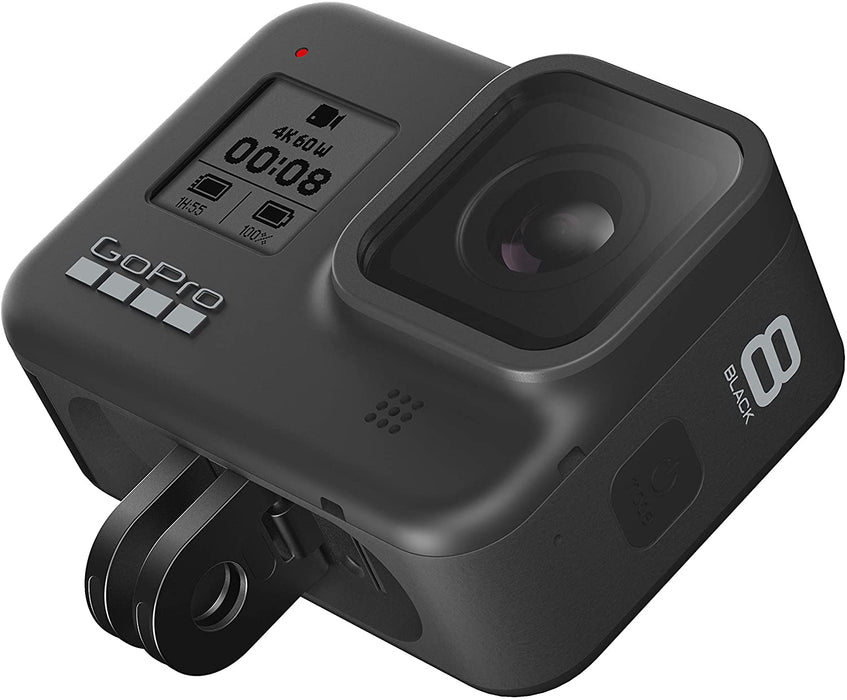GoPro HERO8 Black Waterproof Action Camera with Touch Screen 4K Ultra HD Video 12MP Photos 1080p Live with Accessory Bundle - 1 Additional GoPro USA Batteries + PNY 64GB U3 microSDHC Card