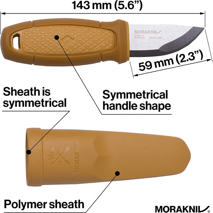 Morakniv Eldris Fixed-Blade Pocket-Sized Knife with Sandvik Stainless Steel Blade, Lanyard and Firestarter