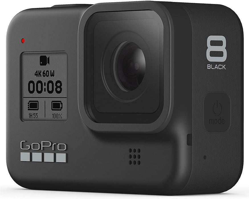 GoPro HERO8 Black Waterproof Action Camera with Touch Screen 4K Ultra HD Video 12MP Photos 1080p Live with Accessory Bundle - 1 Additional GoPro USA Batteries + PNY 64GB U3 microSDHC Card