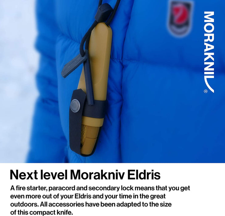 Morakniv Eldris Fixed-Blade Pocket-Sized Knife with Sandvik Stainless Steel Blade, Lanyard and Firestarter