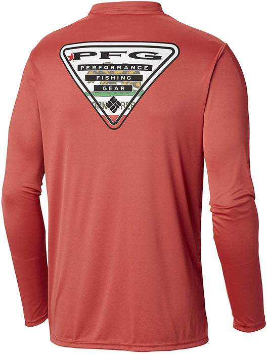 Columbia Men's Terminal Tackle PFG State Triangle Long Sleeve, Moisture Wicking