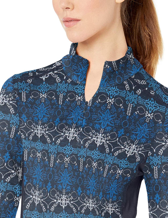 Helly-Hansen Womens Hh Merino Mid Graphic Print 1/2 Zip Lightweight Long-Sleeve Thermal Baselayer Top