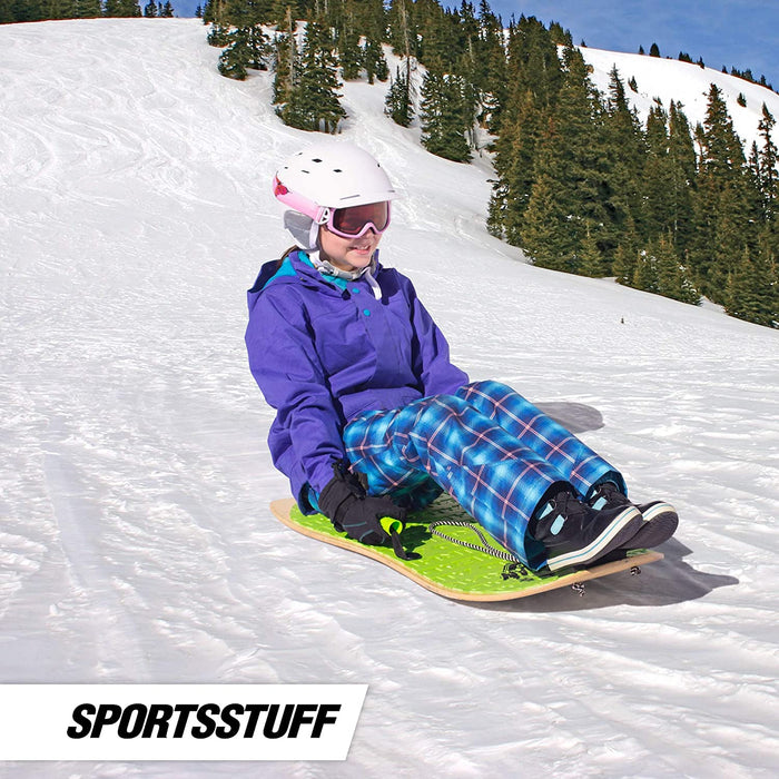 AIRHEAD SNO-BOGGAN Wood Sled, Green, 36 x 18 inches