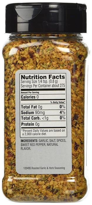 Weber Seasoning, Roasted Garlic and Herb, 7.75 Ounce - 2 Pack