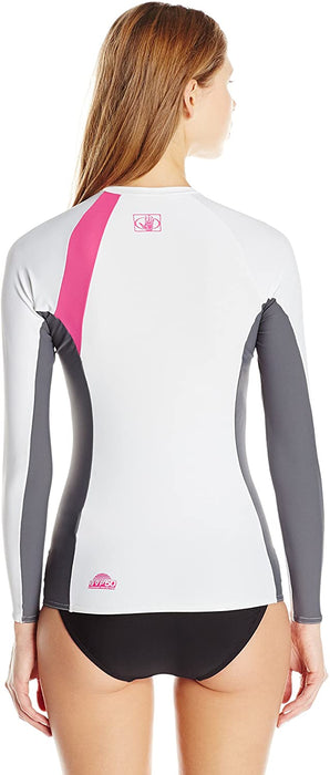 Body Glove Women's Performance Long Arm Rashguard, White/Ash, Medium