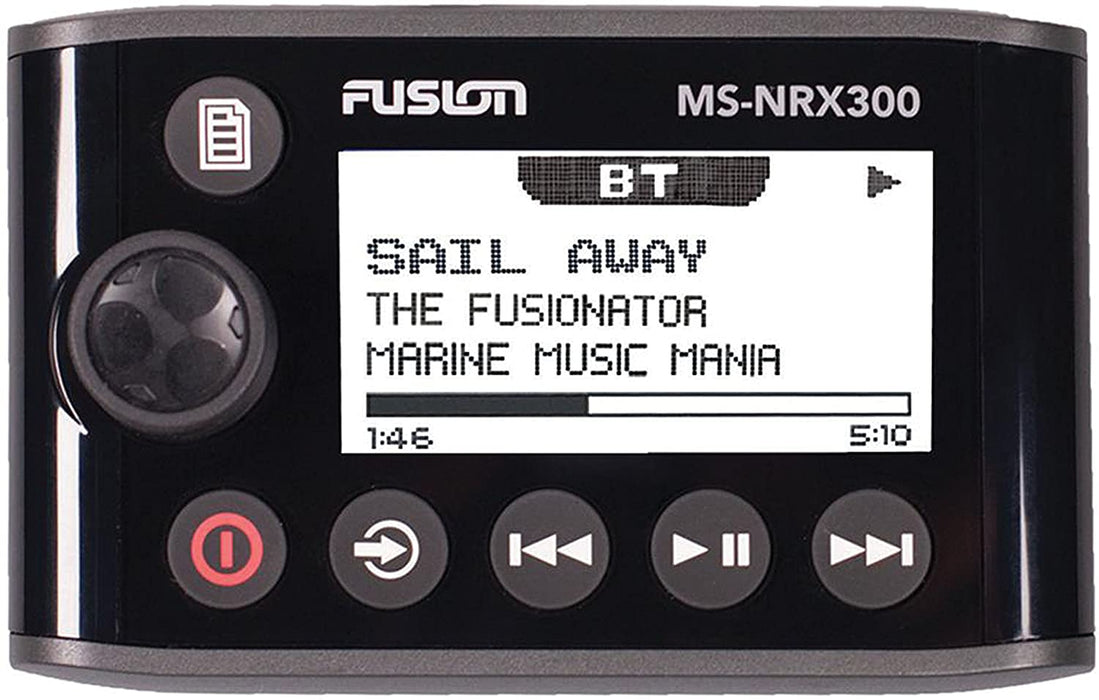 Fusion MS-AV755 Marine Entertainment Radio DVD/CD with Bluetooth & Garmin 010-01628-00 NRX300, Fusion, Remote, 2.13"