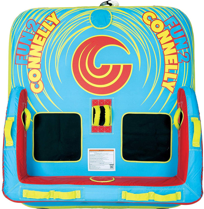 Connelly Fun 2 Person 2 Way 65x65 Inch Hybrid Inflatable Pull Behind Boat Towable Water Inner Tube