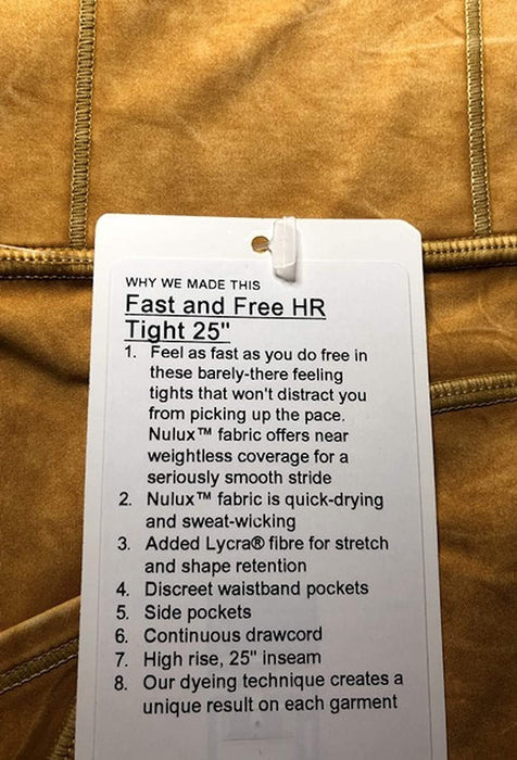 Lululemon Fast N Free HIGH Rise 25" - ICWO (Ice Wash Spiced Bronze)