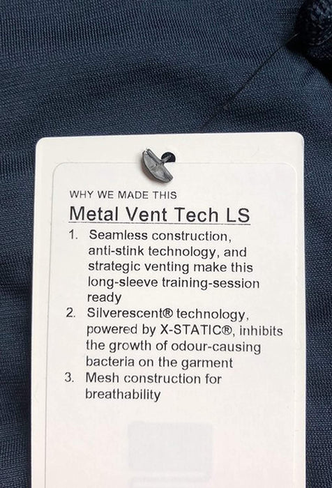 Lululemon Metal Vent TECH LS - NUNY/NUNY (Nautical Navy)