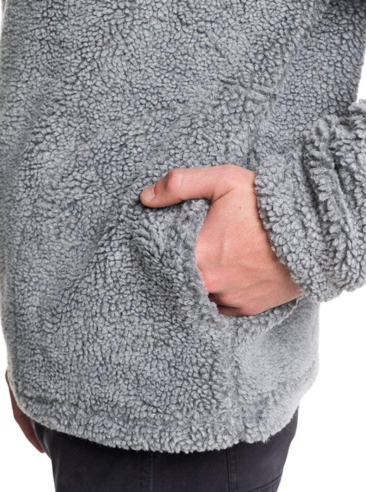 Quiksilver Mens Bogong Gum - Half-Zip Popcorn Sherpa Fleece for Men Half-Zip Popcorn Sherpa Fleece