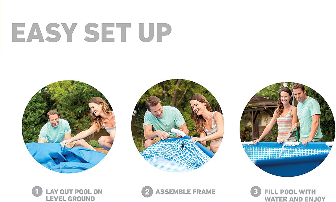 Intex 15ft x 48in Metal Frame Pool Set with Filter Pump, Ladder