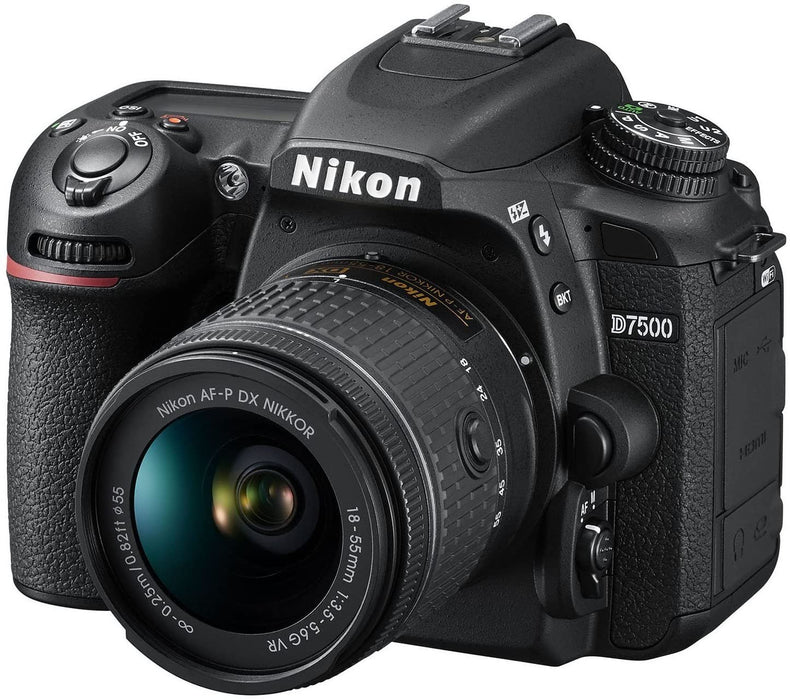 Nikon D7500 4K Ultra HD DSLR Camera with AF-P DX 18-55mm f/3.5-5.6G and 70-300mm f/4.5-6.3G NIKKOR Lens Kit + 500mm Preset f/8 Telephoto Lens + 0.43x Wide Angle, 2.2x Pro Bundle