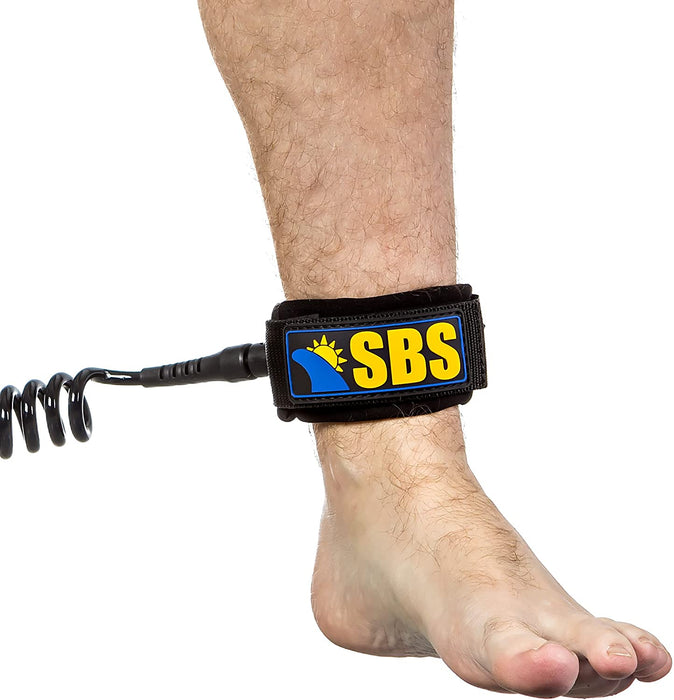 Santa Barbara Surfing SBS 10' Coiled SUP Leash - Guaranteed for Life - Premium Design for Flat & Open Water Stand Up Paddle Board