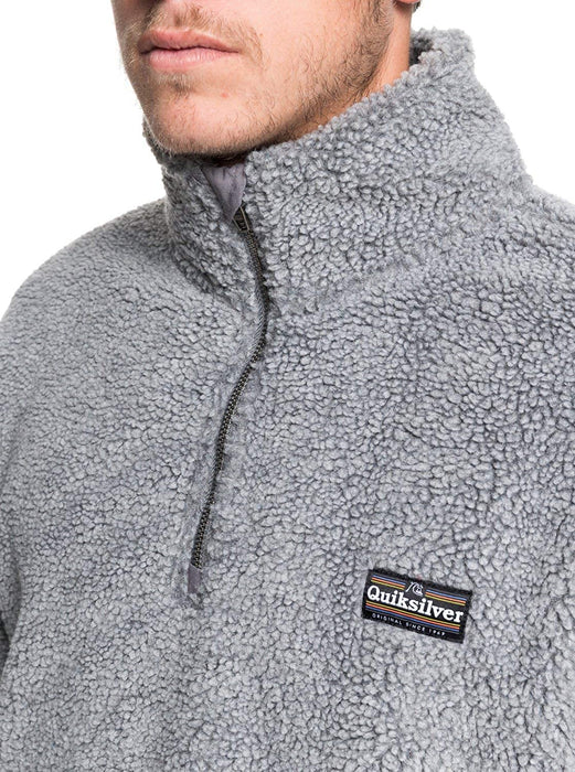 Quiksilver Mens Bogong Gum - Half-Zip Popcorn Sherpa Fleece for Men Half-Zip Popcorn Sherpa Fleece