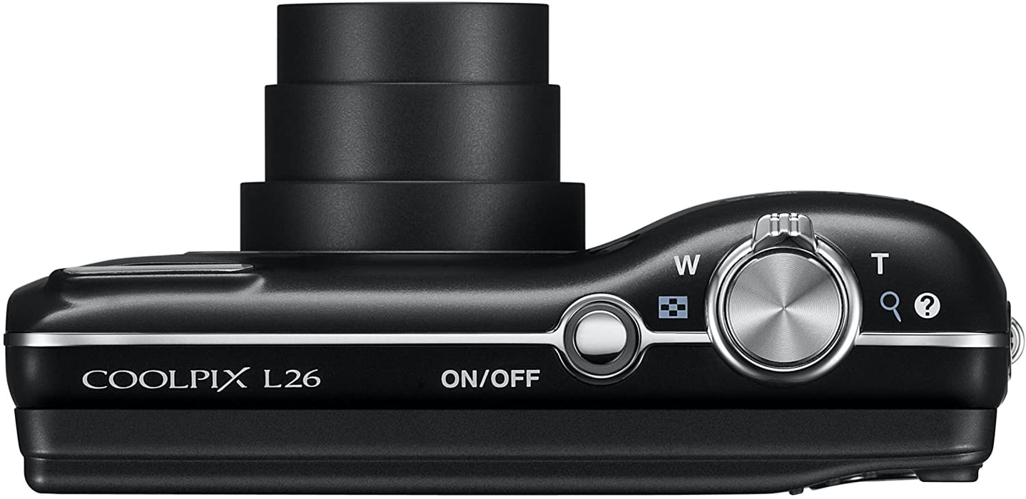 Nikon COOLPIX L26 16.1 MP Digital Camera with 5x Zoom NIKKOR Glass Lens and 3-inch LCD (Black)