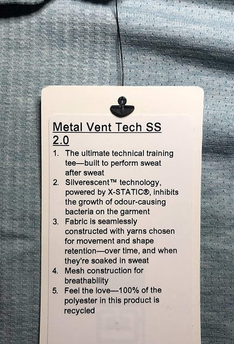 Lululemon Metal Vent TECH SS 2.0 - BUCA/AQWI (Blue Cast/Antique White)