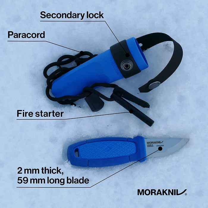 Morakniv Eldris Fixed-Blade Pocket-Sized Knife with Sandvik Stainless Steel Blade, Lanyard and Firestarter
