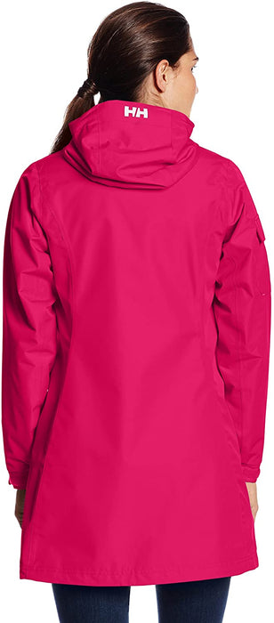 Helly Hansen Women's Long Belfast Lightweight Waterproof Windproof Breathable Raincoat Jacket with Hood