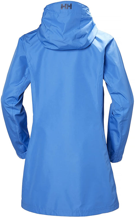 Helly Hansen Women's Long Belfast Lightweight Waterproof Windproof Breathable Raincoat Jacket with Hood