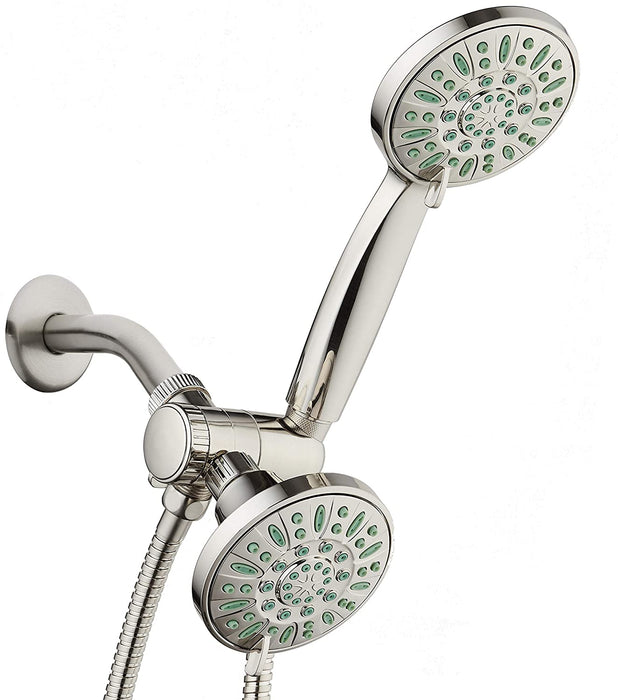 AquaDance Antimicrobial/Anti-Clog High-Pressure 30-Setting Combo Microban Nozzle Protection from Growth of Mold Mildew & Bacteria for Stronger Shower Aqua
