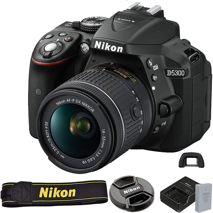 Nikon D5300 DSLR Camera with 18-55mm VR + Tamron 70-300mm + 128GB Card, Tripod, Flash, and More (20pc Bundle)