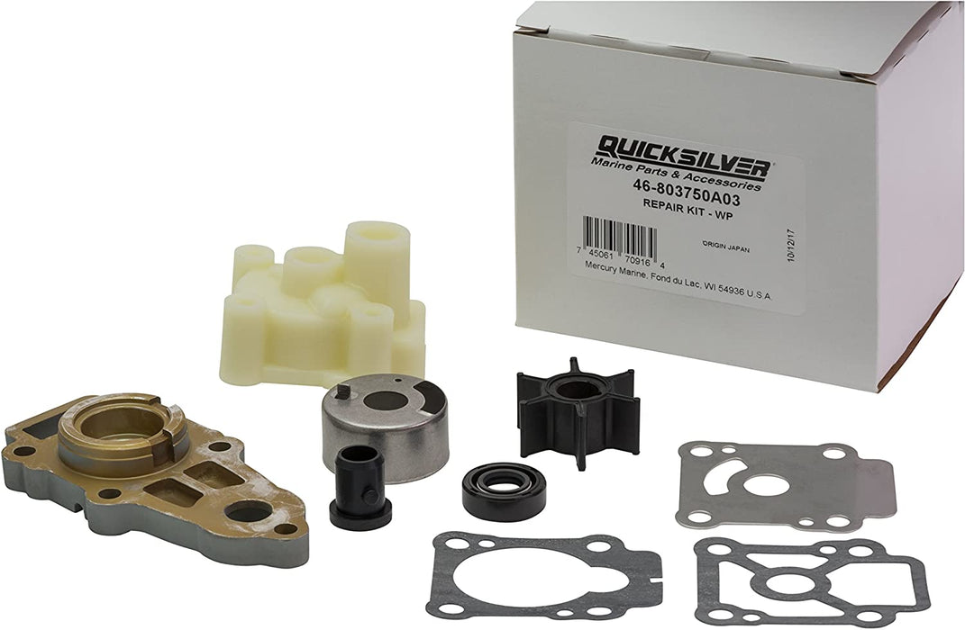 Quicksilver 803750A03 Replacement Water Pump Kit - Mercury and Mariner 8 through 9.9 Horsepower 4-stroke Outboards