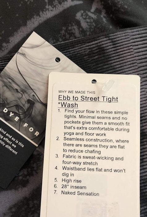 Lululemon EBB to Street Tight WASH - SWG1 (Stone Wash Graphite Grey)