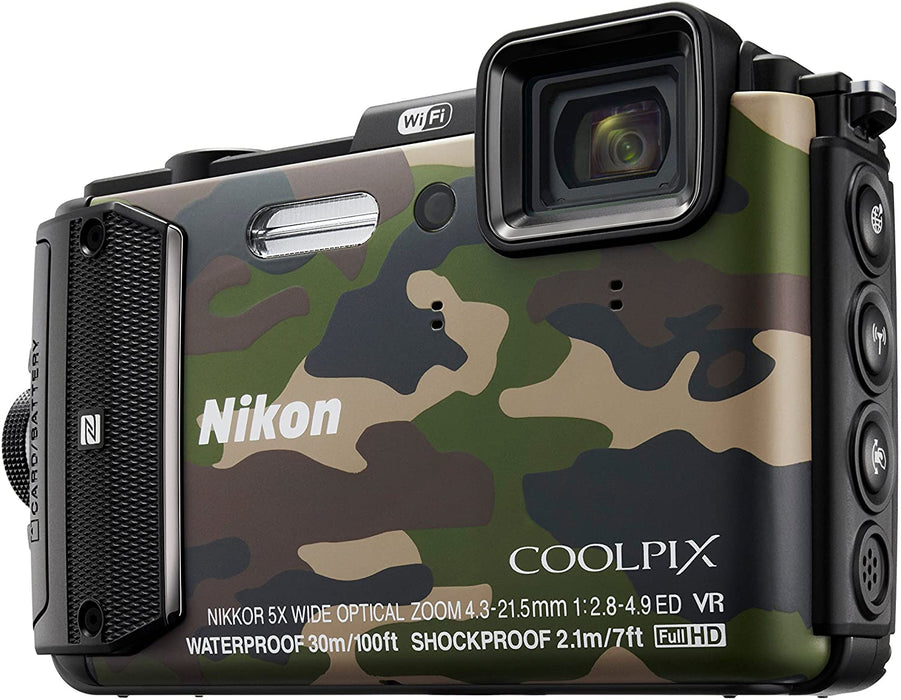 Nikon Coolpix AW130 Shock & Waterproof GPS Digital Camera (Camouflage) - International Version