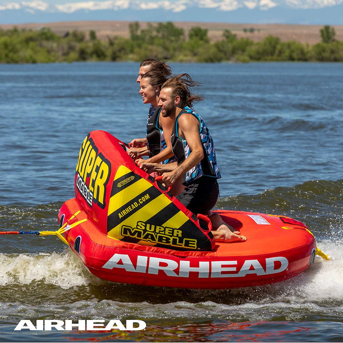 SportsStuff Super Mable | 1-3 Rider Towable Tube for Boating, Orange, Red, Yellow
