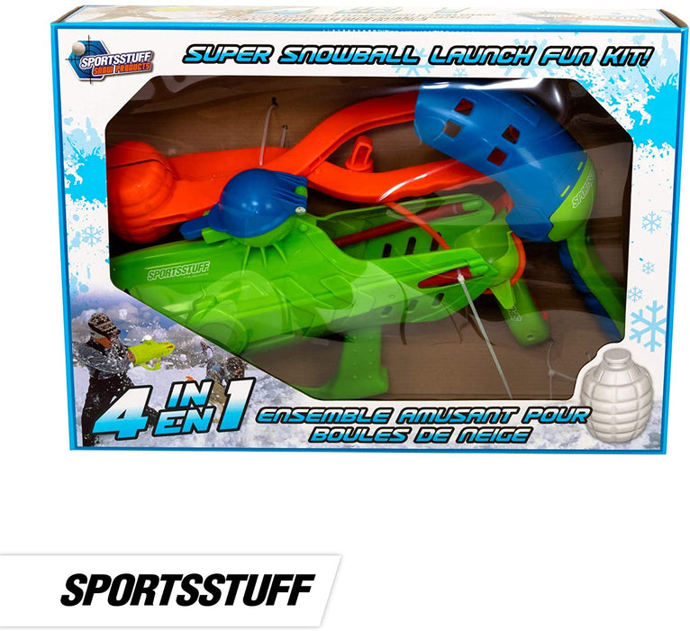 Airhead 4-in-1 Winter Snowball Fight Kit - Includes Snowball Maker, Launcher, Cannon and Slingshot